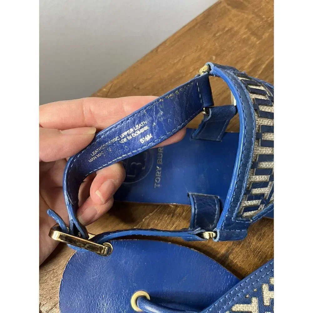 Tory Burch - Women's Thong Sandals - Blue Leather - Size 6.5 - Lightly Used